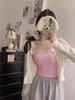 #Spring new models, short lace lace sweet girl style suspender tube top versatile solid color small suspender