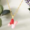 Colorful Bubble Initial Pendant Necklace - 26 Letter Clavicle Chain Jewelry