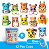 12pcs Children 3D DIY handmade paper cups sticker material kit Whole set Kids kindergarten school art craft educational toys GYH