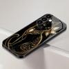 Fashionable Black Cat Tempered Glass Phone Case Suitable for Samsung Galaxy S26 S25 S24 S22 S21 S20 FE/Ultra/Plus Shockproof
