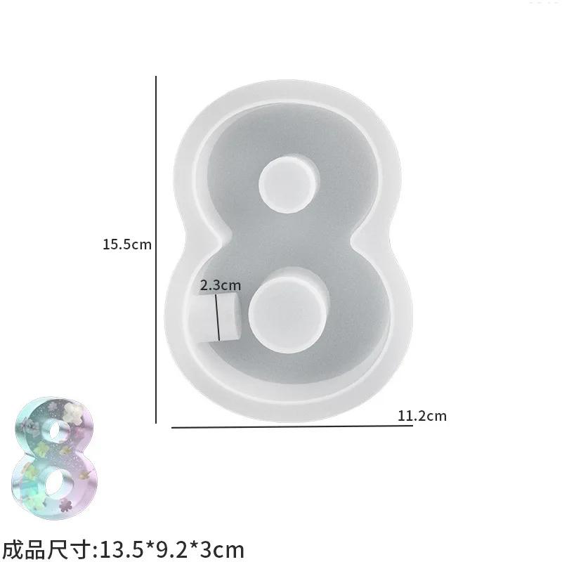 2026 New DIY Crystal Resin Arabic Numerals Candlestick Symbols & Gypsum Resin Candle Base Handmade Number Mold for Crafting M