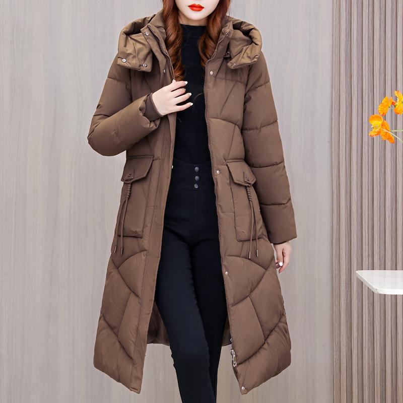 Warme lange Parkas für Frauen Mantel Mode dicke Damen Wintermäntel mit Kapuze