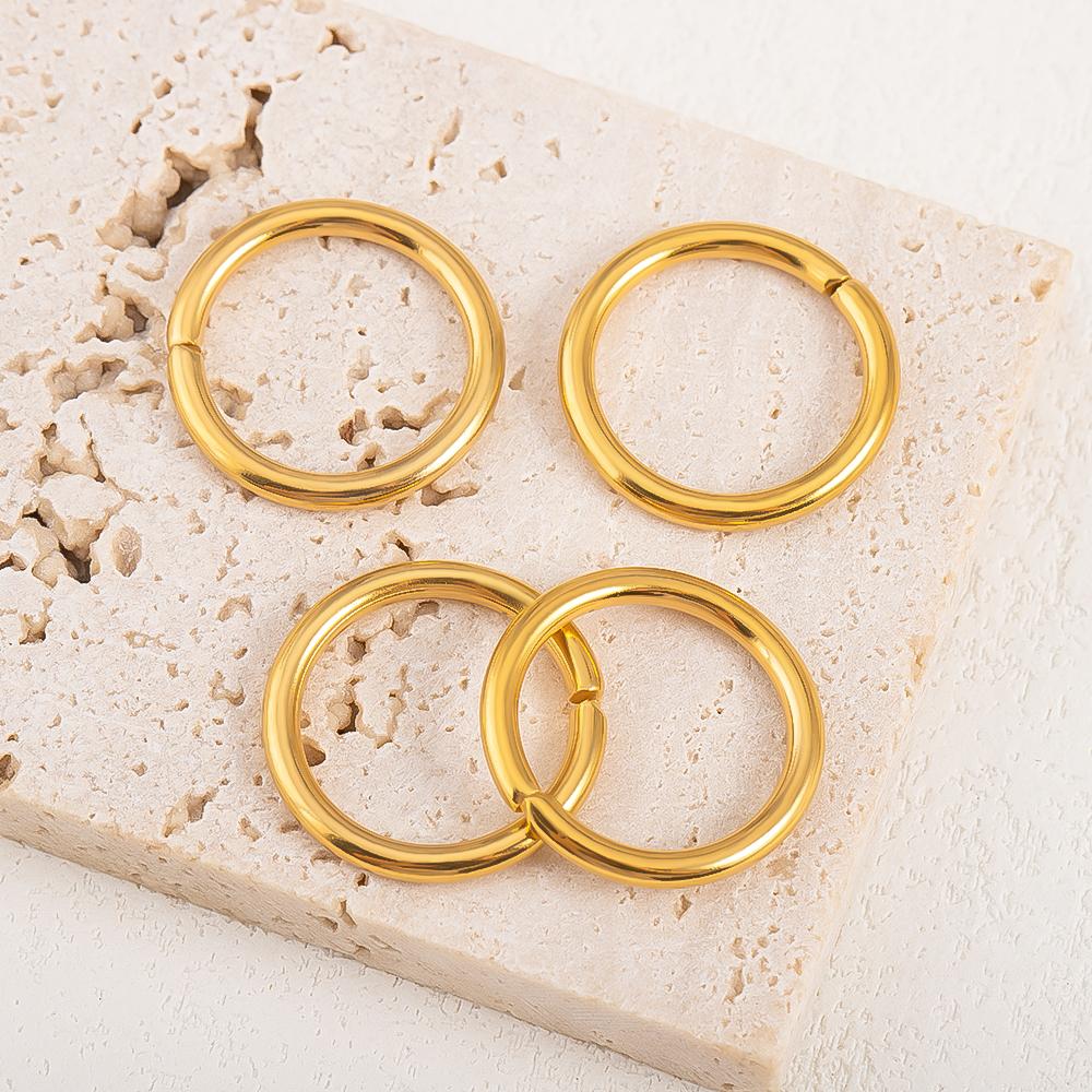 4pcs 10pcs NO Fade Stainless Steel PVD Big Hole Open Jump Rings Width 16 to 20mm Split Rings Connectors Hairband Jewelry Finding