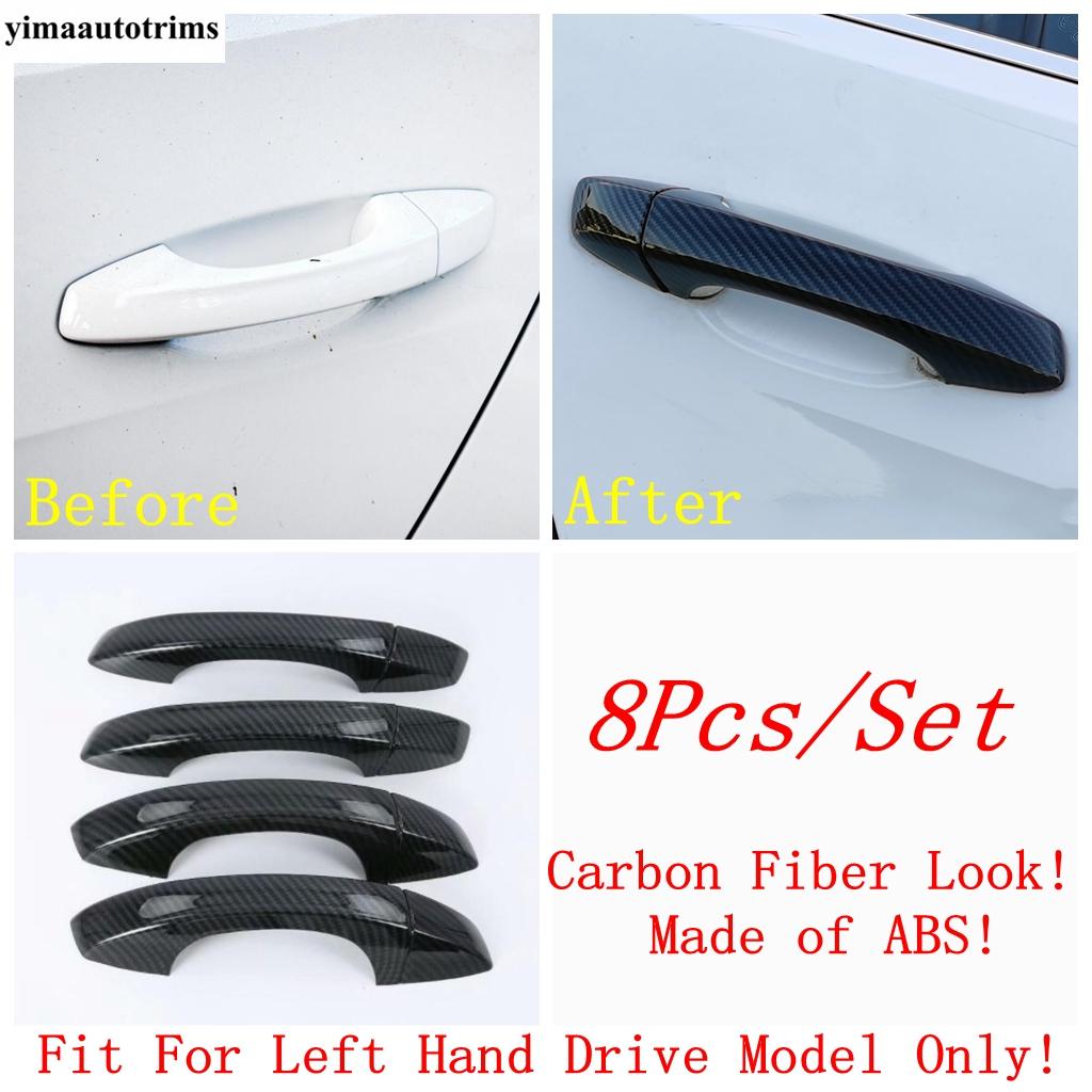 For VW Volkswagen Golf 7 7.5 MK7 2014 - ABS / Chrome Carbon Fiber Car Door Handle Bowl Cover Kit Trim Exterior Accessories