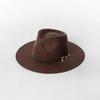 202601-HH2063F Ins  Classic Dropshipper Winter Earth Tone Color Wool Felt Belt  Fedoras Cap Men Women Leisure Panama Jazz Hat