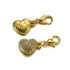 DIY Peach Heart Rhinestone Magnetic Clasp Jewelry Set: Necklace, Bracelet, Lobster Clasp Accessories