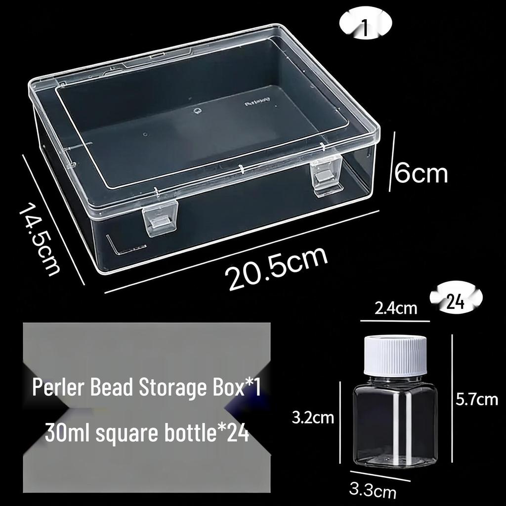221 Fuse Beads Refill Pack with Transparent Storage Box - Anti-Bleeding, Easy Organization DIY Set
