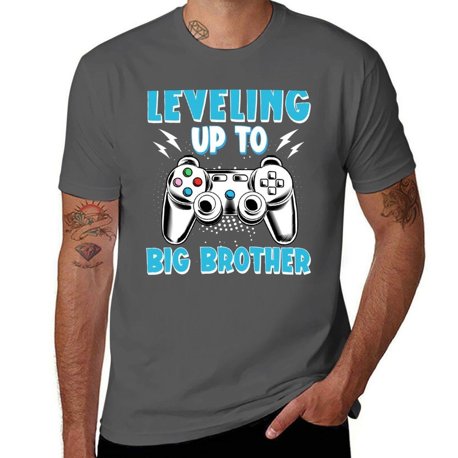 

Leveling up to Big Brother, gamer new brother Toddler T-Shirt t shirt man casual T-Shirt 4XL