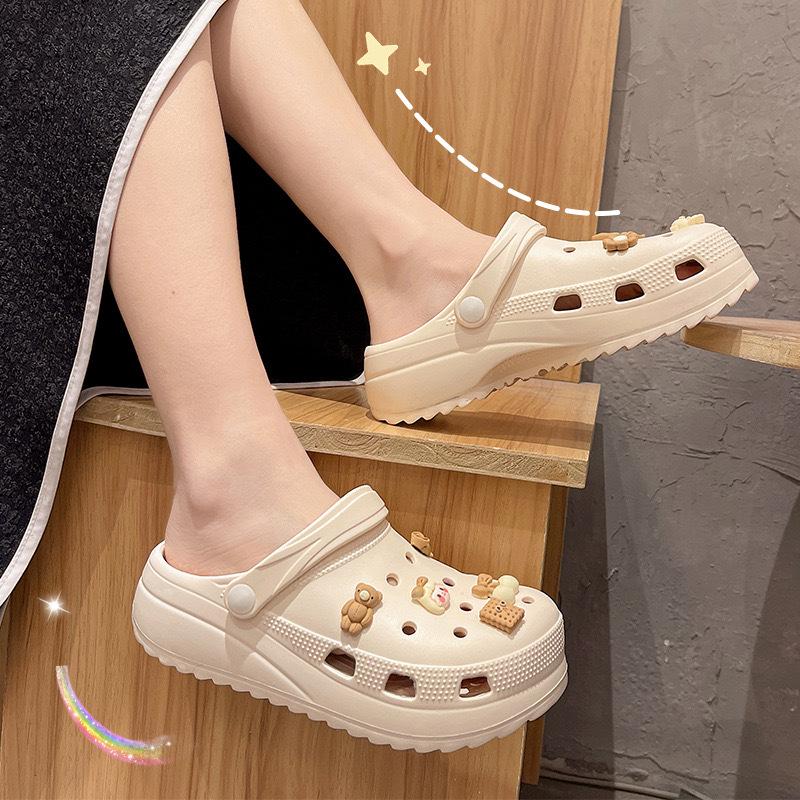 Women's Thick-Soled Garden Clogs - Comfortable EVA DIY Holey Shoes
