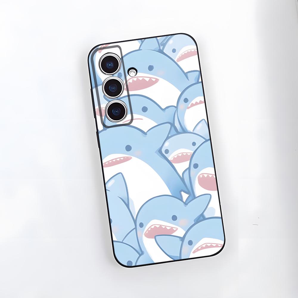 Cute Anime Shark Phone Case For Samsung A25 A13 A33 5G A54 A36 A35 A56 A52 A14 Shockproof Soft Cover