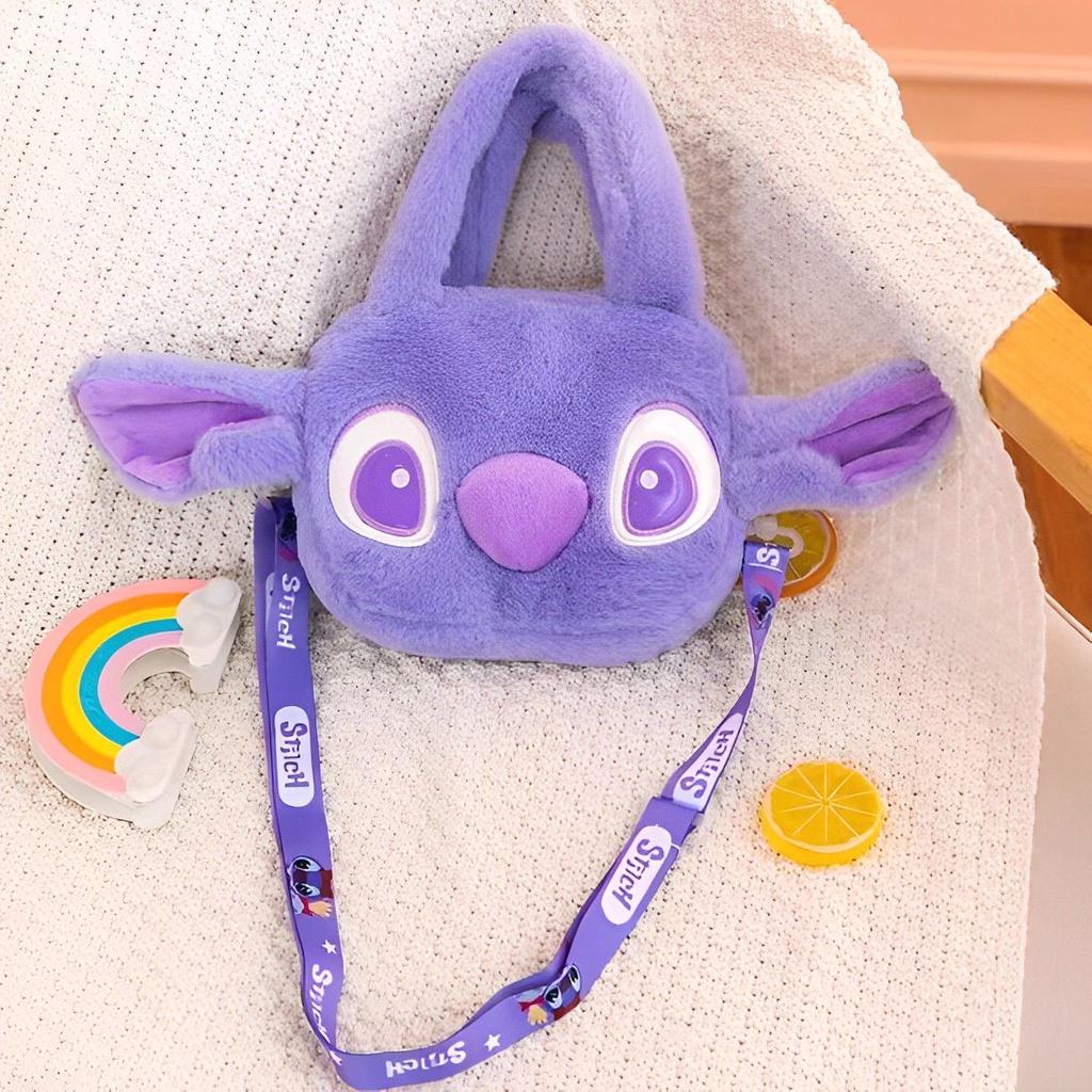 Sanrio Stitch Plush Shoulder Bag Zip Close