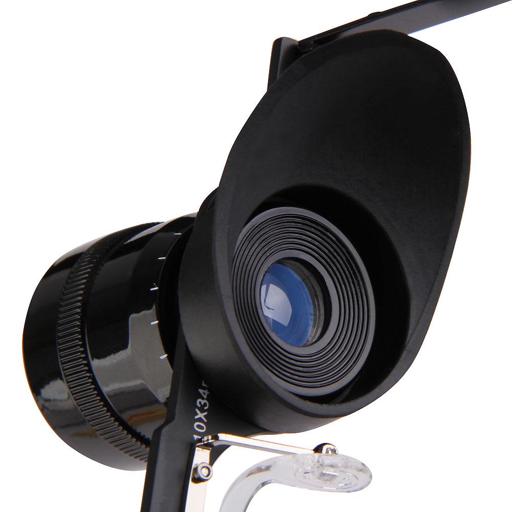 Rybářský dalekohled 10x34 Brýle 66g Ultralehký Hands Free Binokulární dalekohled Hodinář Klenotník Oprava Lupa Rybářské příslušenství