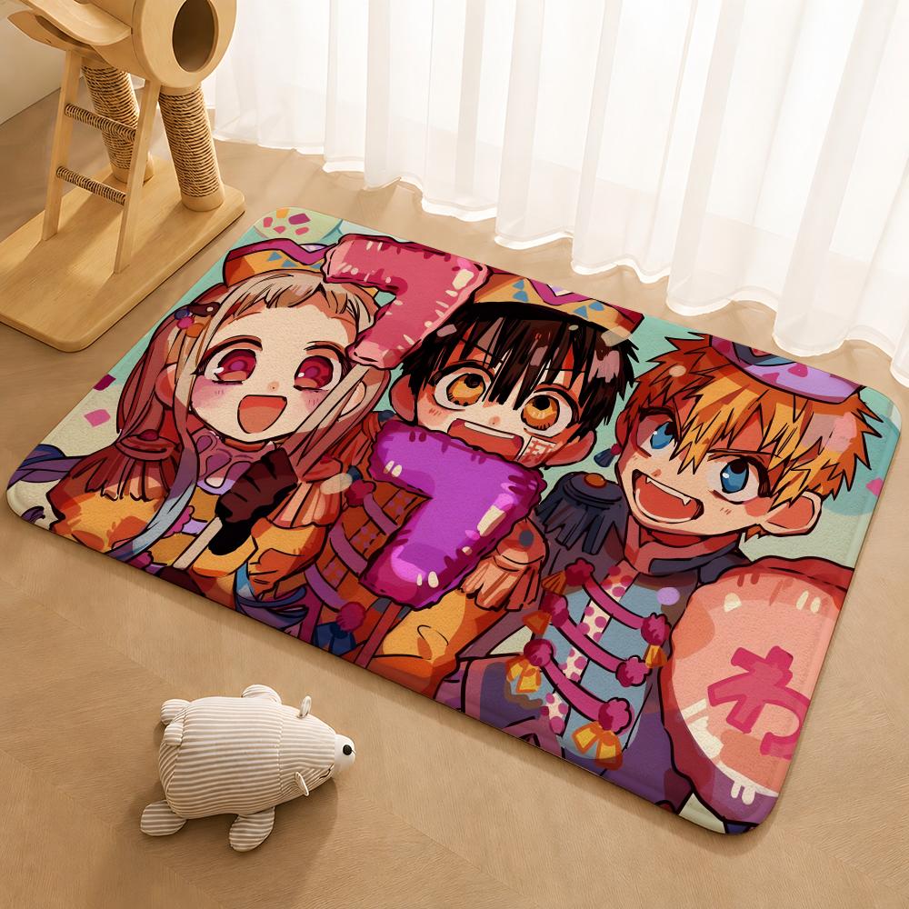 Animation Toilet-bound Hanako-kun Floor Mat Floor Mat Soft Flannel Non-Slip Door  Rug for Living Room