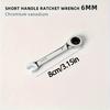 [Reversible Wrench] 6mm-19mm Reversible Combination Wrench | Short Handle Single Wrench, 72 Tooth Ratchet Socket Wrench Nut Maintenance Tool