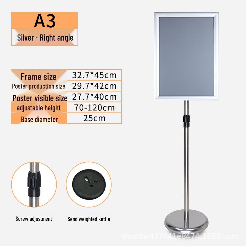 Stainless Steel Vertical Advertising Standee Display Stand for Hotels
