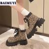Leopárd Platform Magassarkú Női Cipők Márka Bokacsizma 2025 Trend Tervező Alkalmi Túrázó Chelsea Csizma Új Pumpák Mujer Botas