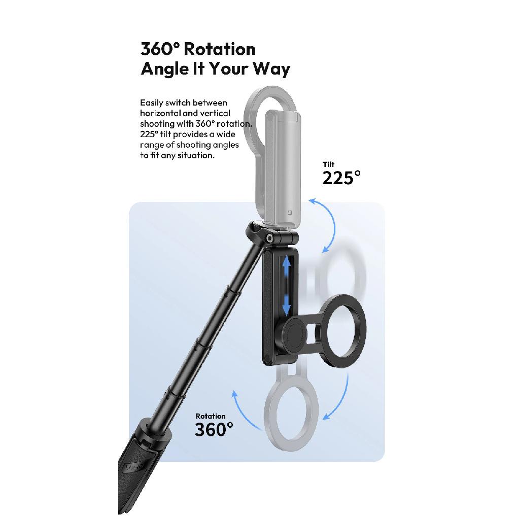 Ulanzi JJ03 Magnetic Phone Tripod Wireless Handle Selfie Stick Desktop Foot Suitable iPhone 16/15/14/13 Pro Max