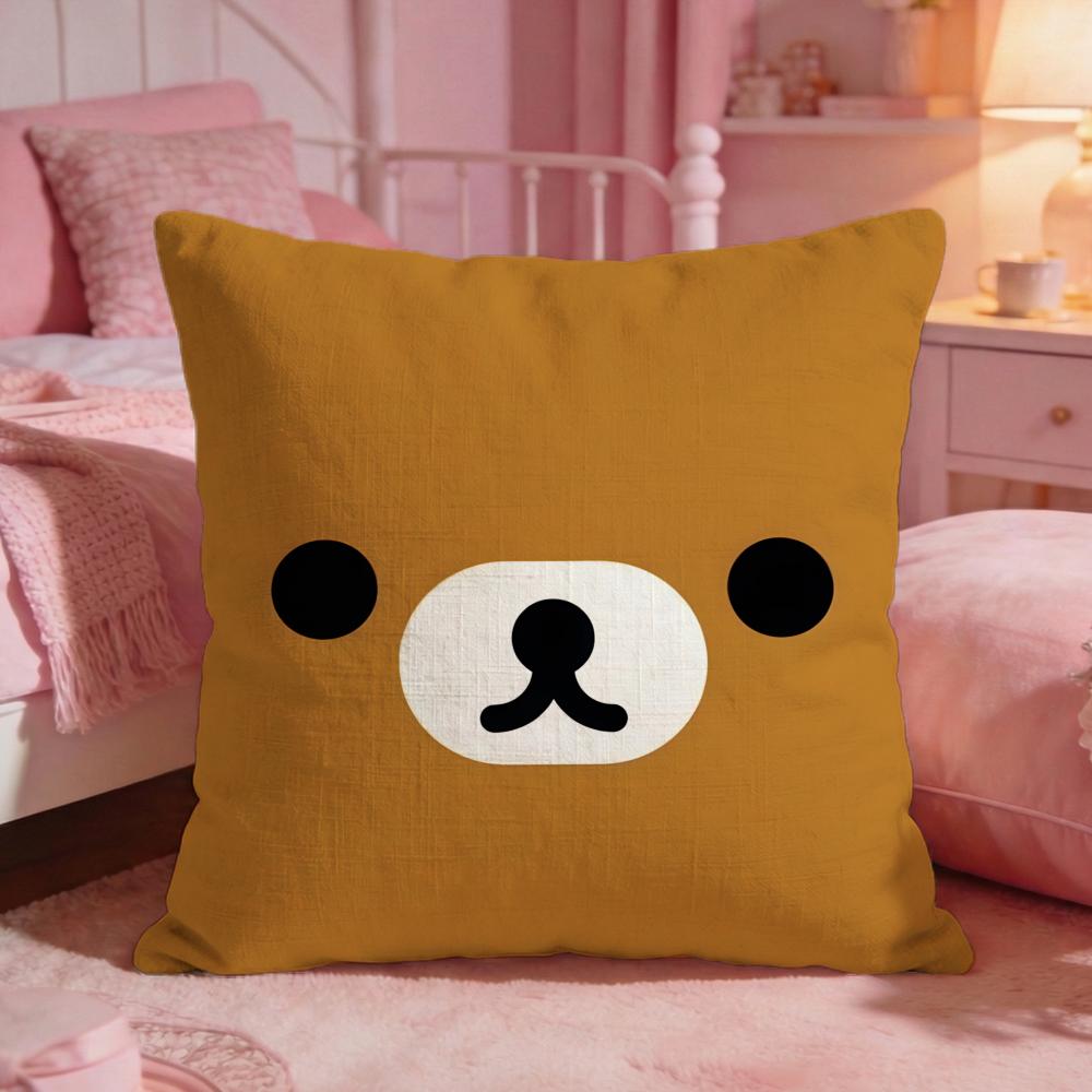 RRirakkumas Cute Bear Cushion Cover Premium Comfort Reversible Pillow Cove Two In One Design For Any Room Car Interior