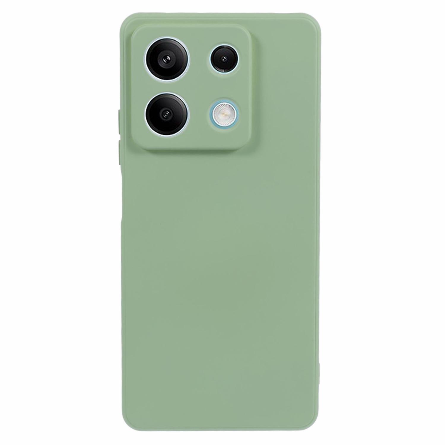 

For Xiaomi Redmi Note 13 Pro 5G/Poco X6 5G TPU Phone Cover Rubberized Case with Soft Fiber Lining Army Green