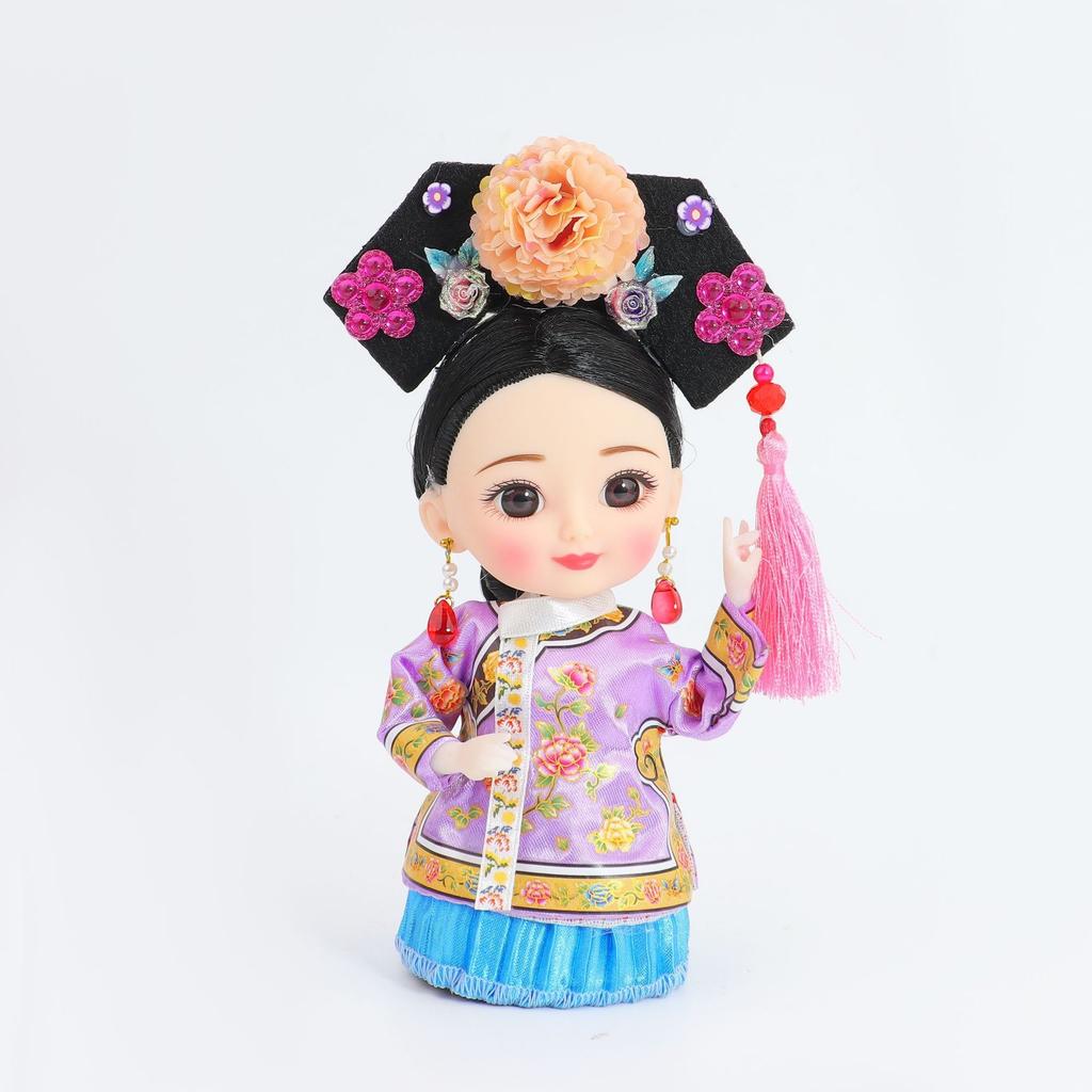 Chinese Qing Dynasty Princess Silk Doll, Folk Craft Beijing Souvenir National Trend