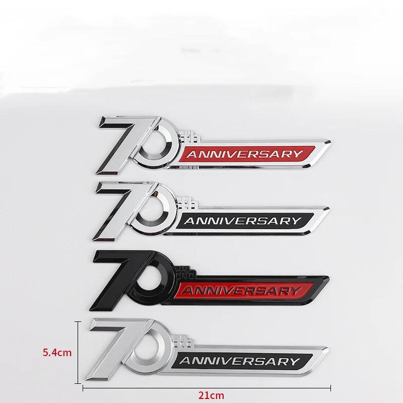 3D ABS 70th Anniversary Logo Prado Emblem Sticker Accessories Car Letters Fende Trim Rear Trunk Badge For Toyota Land Cruiser