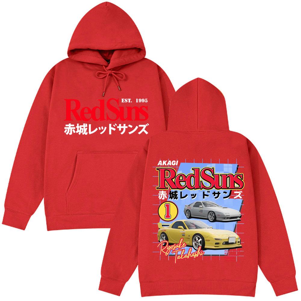Anime Initial D AE86 Drift Akagi RedSuns Hot Sale Hoodie Takumi Fujiwara R34 Skyline GTR JDM Race Car Man Streetwear Pullover
