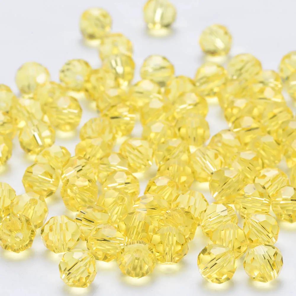 3 4 6 8mm AB color Round Crystal Beads Faceted Transparent Glass Bead Loose Spacer Bead for Jewerly Making DIY Bracelet Necklace