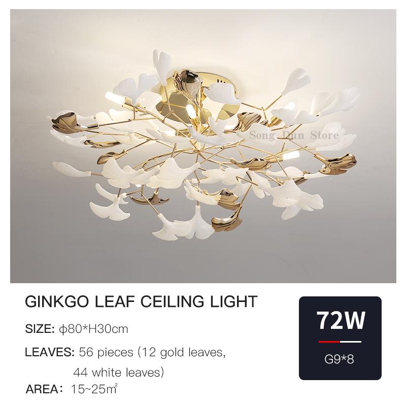 Living Room Chandelier Creative Luxury Hall Light Post-modern Atmosphere Restaurant Bar Lighting Designer Ginkgo Leaf Lighting