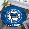 Custom Name Hertha BSC Round Area Rug,Carpet Rug for Living Room Bedroom Sofa Playroom Decor,Non-slip Floor Mat