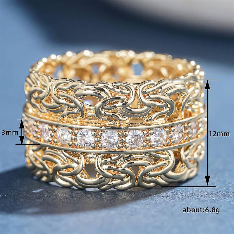 Xiaomi Huitan Cross Design Women Ring Gold Color Luxury Wedding Party Fashion Accessories Inlaid Shiny CZ Gorgeous Exquisite Jewelry