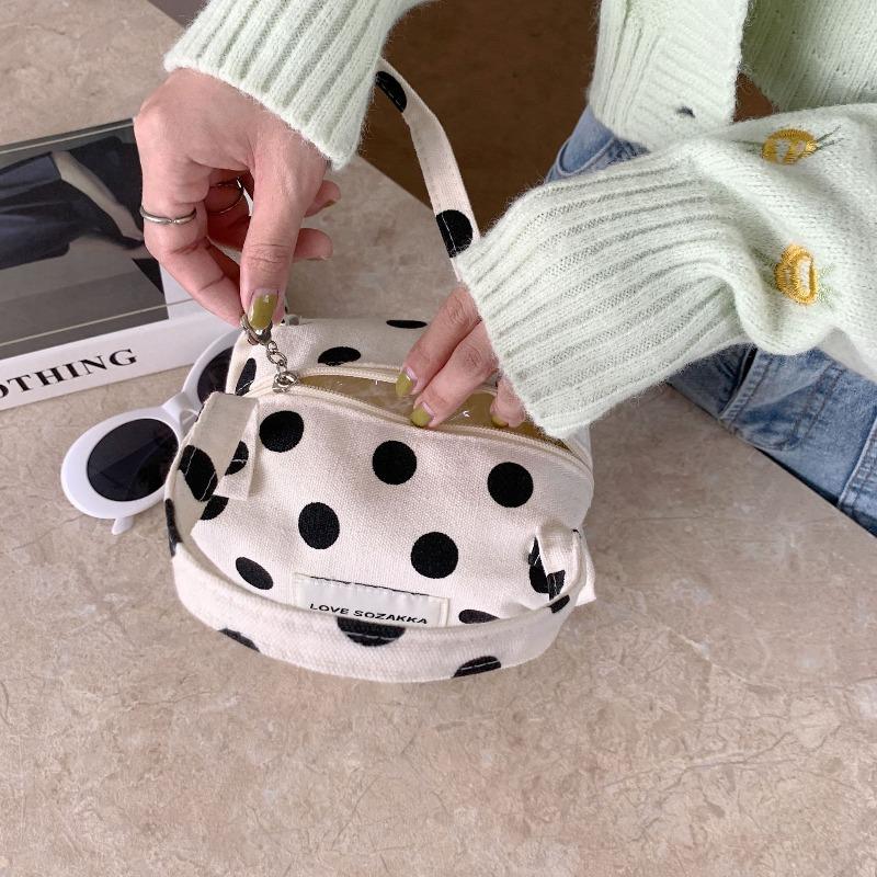 2 new style fashion polka dot contrasting color handbag retro fairy walking bag hand carry