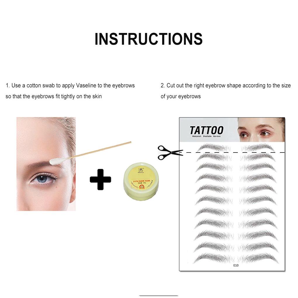 Wear-resistant Women Eyebrow Sticker Single-use Stereo Decal Various-shaped False Eyebrow Decoration Lightweight Stickers