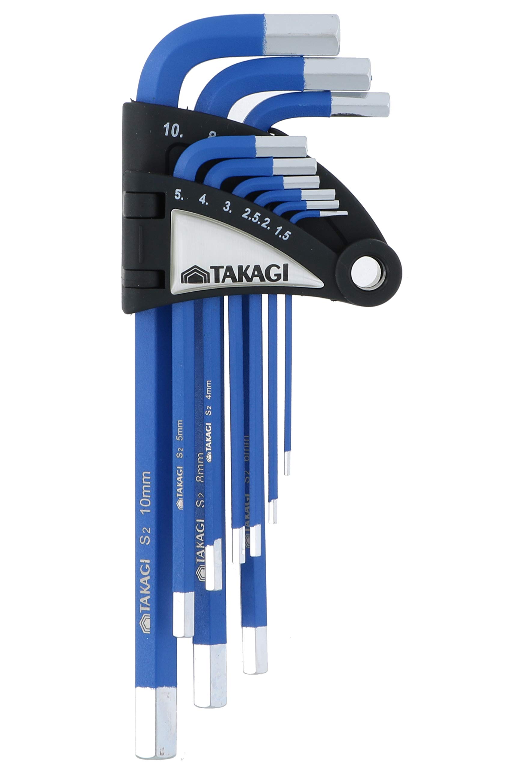 

Takagi HANDIWORK Color Coated Hex Key 100 Wrenches, Blue, 9-Piece Set, No. синій