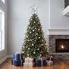 Christmas Seasonal Decor Glitter Star Tree Topper, Hollow Treetop Ornament, Sparkling Decoration for Holiday Home Party Window Display