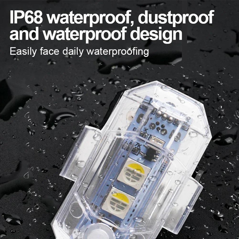 1/2/4Set Flash Tail Light Sealing Waterproof Warning USB Strobe Light RGB Lamp Accessory for Car Drone Truck Moto Aircraft Bike