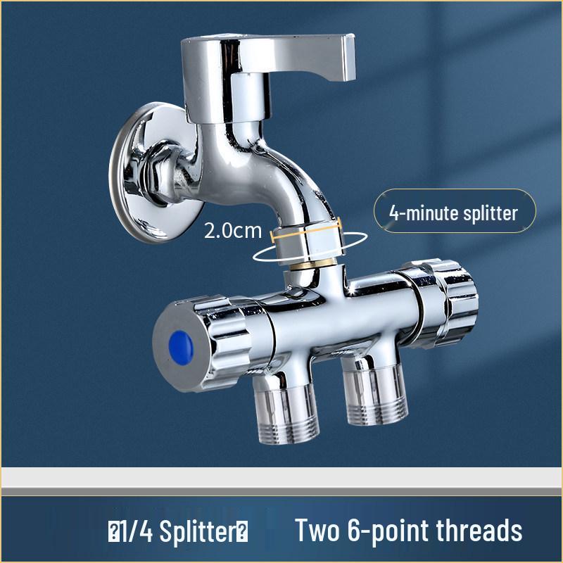 Dual Outlet Faucet Splitter - Two-Way Connector for Washing Machine Inlet Hose
