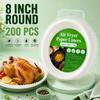 Air Fryer Liners Disposable 8 Inch Coated Non-Stick Greaseproof Eco-Friendly Baking Paper Sheets 200Pcs White FDA Cake Bread