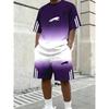 Hot Selling Men's Summer New Comfortable Short-sleeved Round Neck T-shirt Shorts 2-piece Set