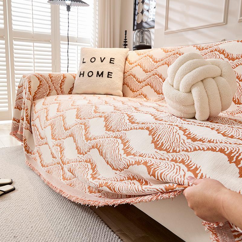 Modern Minimalist Geometric Line Sofa Throw Chenille High Quality Sofa Cover