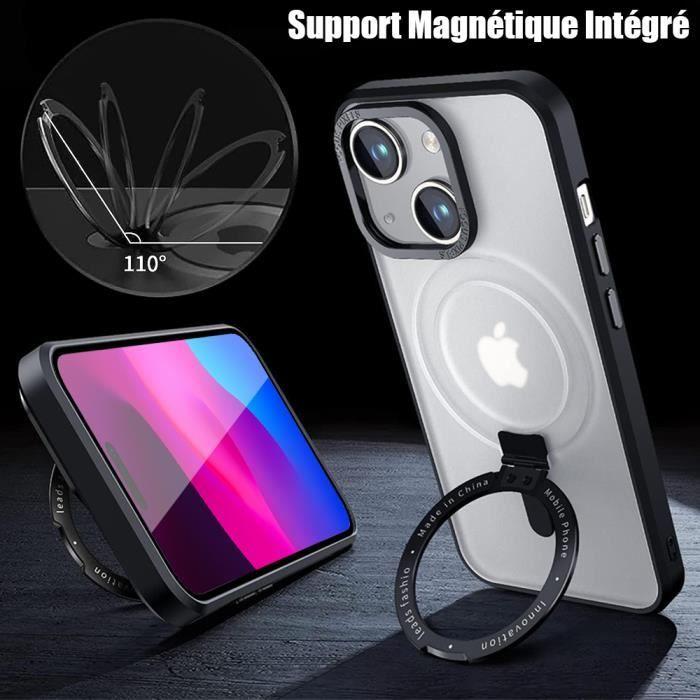 Case - BOOLING - for iPhone 15 Plus - Shockproof - Magnetic Ring Stand - Black