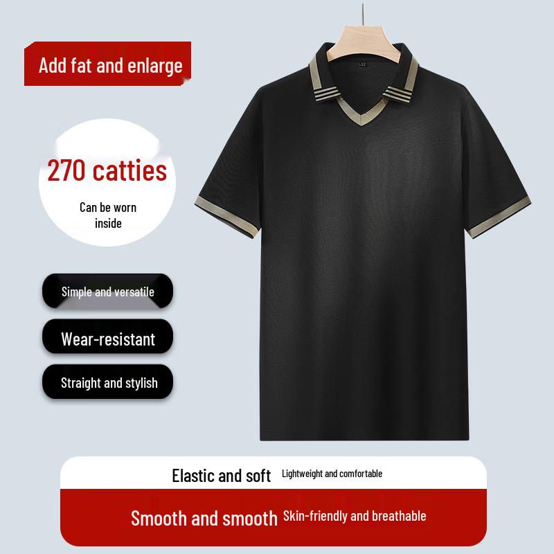 Dibinze Men s Plus Size Wrinkle-Resistant Short Sleeve Polo Shirt 2XL
