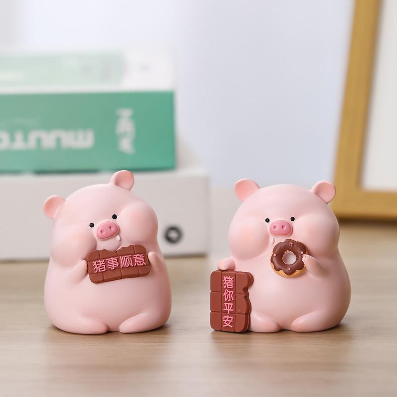 Kawaii Pig Resin Diy Home Decoration Figurines Dollhouse Moss Landscape Fairy Garden Miniatures Room Decor