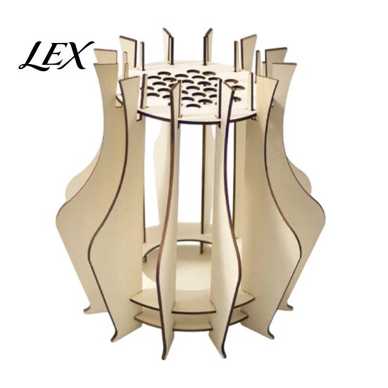 Handcrafted Floral Display for Shelf Wooden Puzzle Flower Vase, Stand Flowers or Durable Natural Material Holder Artificial Flowers, Decorative