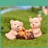 Charming Resin Bear Figurine Playing With Snowball Perfect Garden Decor