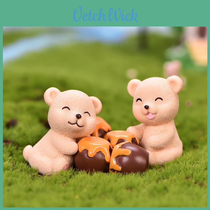 Charming Resin Bear Figurine Playing With Snowball Perfect Garden Decor