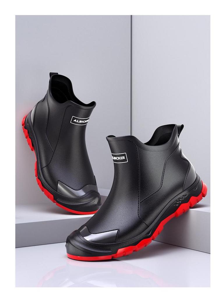 Korean Style Short Rain Boots 36-48: Fashionable Non-Slip Outdoor Rubber Shoes for Men, Women, and Kids