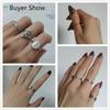 Stainless Steel Women's Ring Simple Heart Butterfly Moon Phase Geometric Finger Rings Wedding Gift for Lover