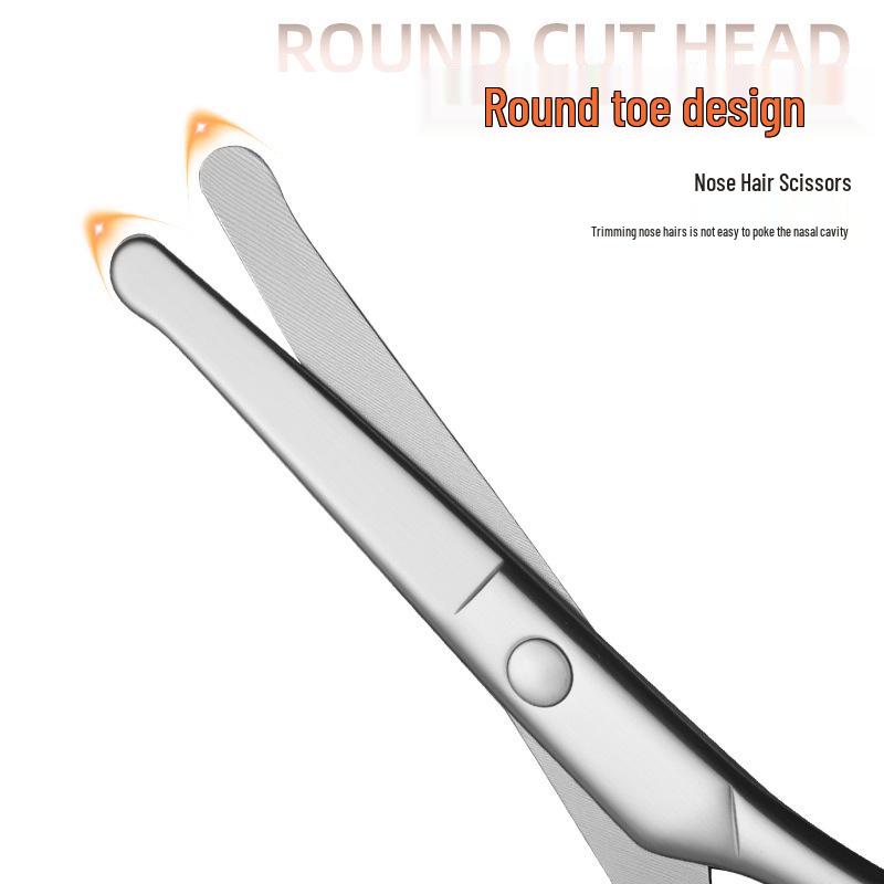 Stainless Steel Curved Nose Hair Scissors for Men & Women, also Perfect for Eyelash and Eyebrow Trimming.