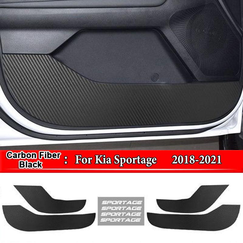 For Kia Sportage K2 K3 K4 KX3 K5 KX5 KX7 Car Inner Door Anti Kick Pad Carbon Fiber Patterned Pad Stickers Protective Accessories