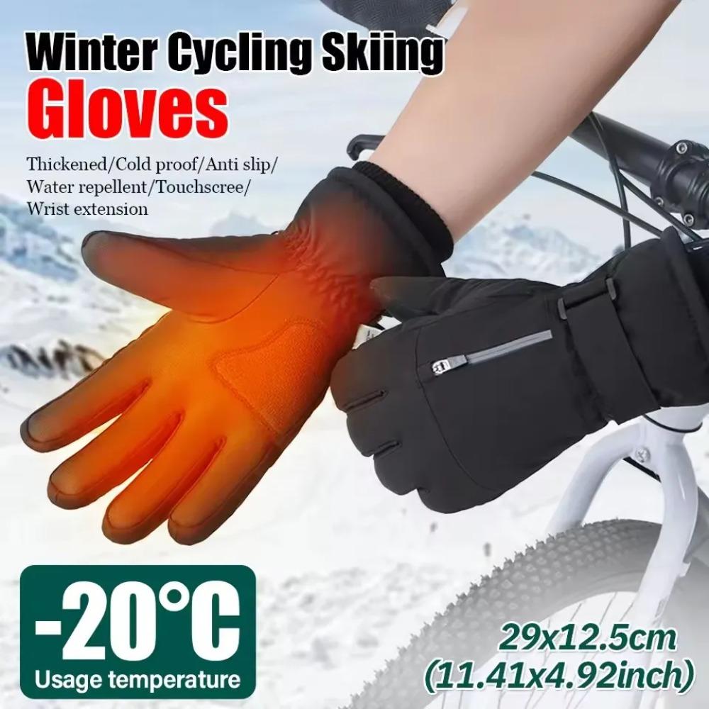 Winter Warm Gloves for Outdoor Cycling Skiing Thickened Cold Resistant Glove Waterproof Touch Screen Camping Equipment